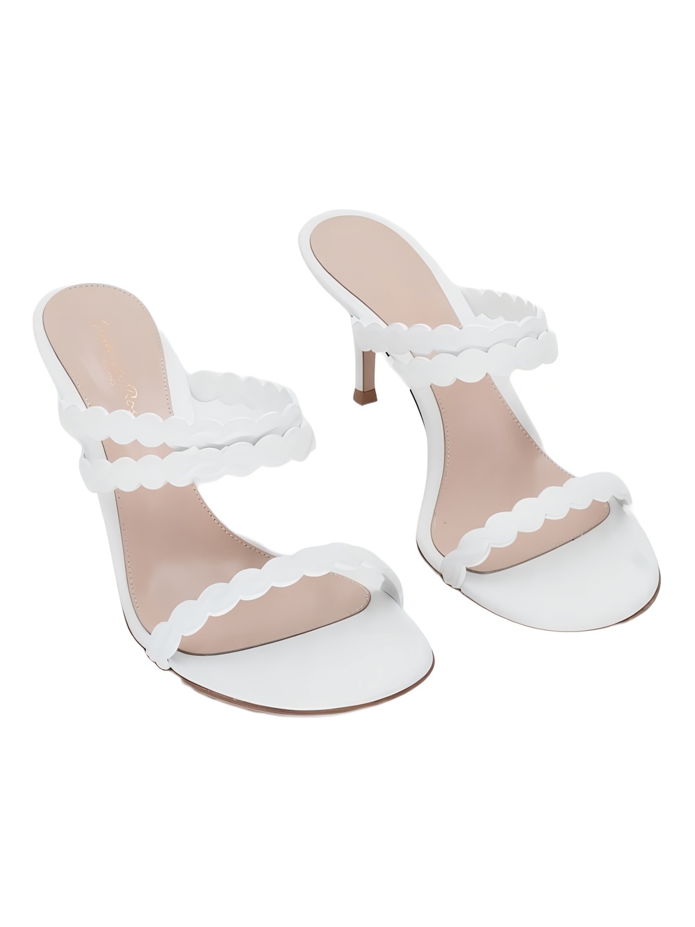 Gianvito Rossi Kai 75mm White Leather Mule Sandals Size 8